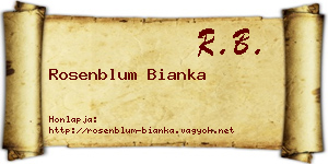 Rosenblum Bianka névjegykártya